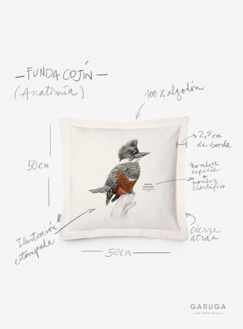 Funda Cojín- Martín Pescador