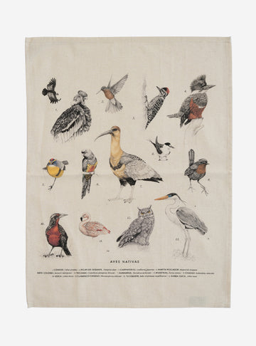 Paño cocina Aves Nativas