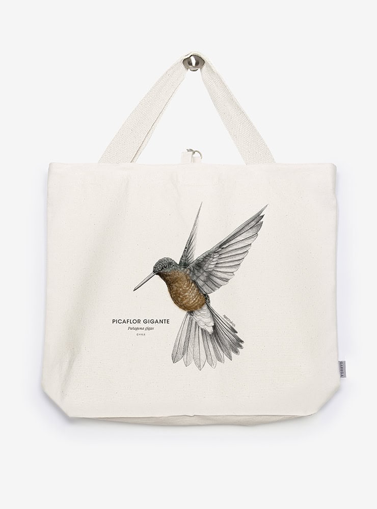 bolso XL reutilizable diseño picaflor gigante Chile
bolso compras fauna flora chilena alternativa plástico
regalo bolso XL picaflor gigante Chile
bolso XL tela ilustración picaflor gigante Chile
bolso compras ecológico fauna Chile
