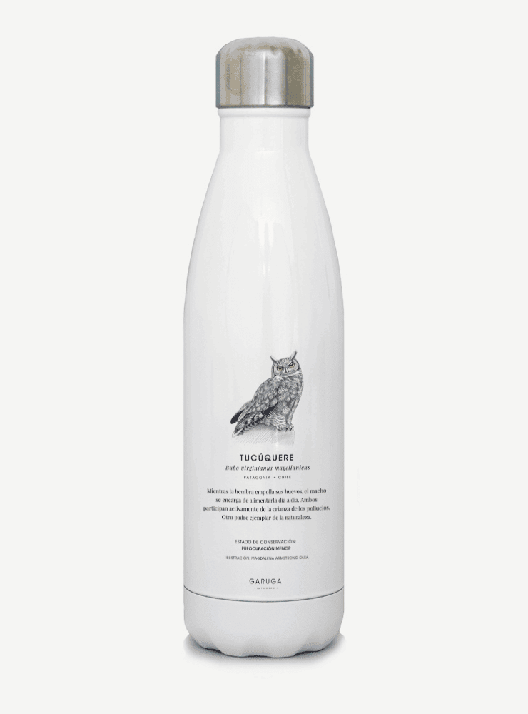 botella térmica 500ml diseño tucúquere Chile
botella reutilizable libre BPA fauna Chile
regalo botella térmica tucúquere Chile
botella térmica vuelta a clases tucúquere Chile
botella ecológica reutilizable fauna flora chilena