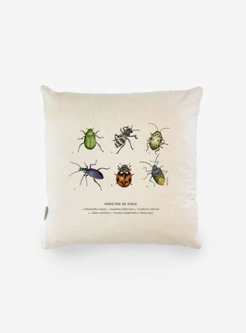 funda cojín diseño insectos nativos Chile algodón
decoración hogar con insectos endémicos bosque Chile
funda cojín algodón 50x50 insectos Chile
regalo decoración hogar insectos nativos Chile
funda cojín fauna invertebrada bosque nativo Chile hogar