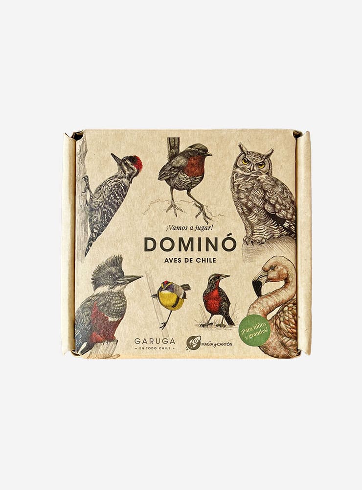 juego dominó aves nativas Chile cartón reciclable
dominó educativo aves Chile niños regalo
juego dominó fauna aviar chilena 28 piezas
regalo niño juego dominó aves Chile
juego educativo aves nativas Chile made in Chile