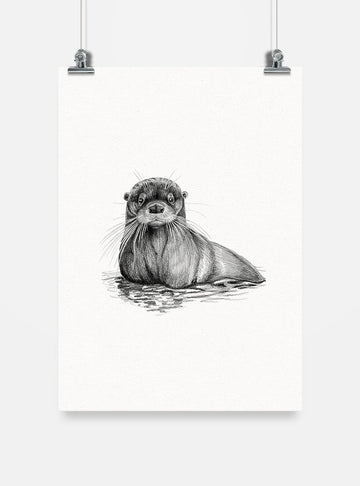 lámina para enmarcar diseño huillín Chile
decoración hogar con ilustración huillín nutria río Chile
lámina firmada ilustradora huillín Chile
regalo lámina huillín conservación Chile hogar
lámina arte especie en peligro extinción Chile