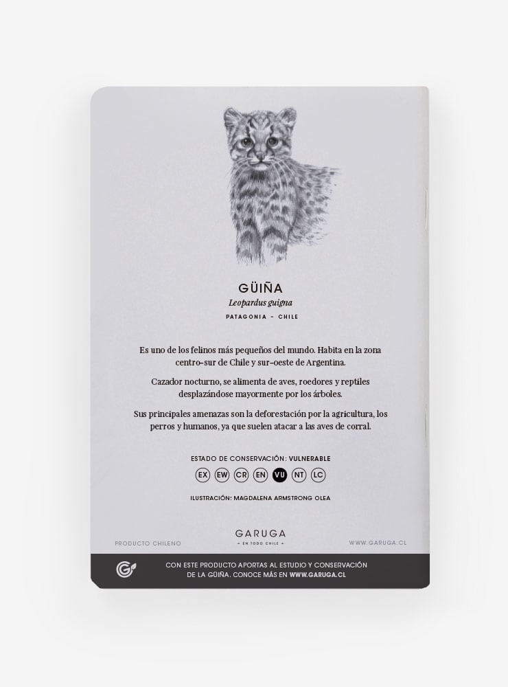 libreta diseño güiña Chile
libreta papelería ilustración fauna flora chilena
regalo libreta güiña fauna Chile
libreta 60 páginas güiña Chile
regalo papelería fauna flora nativa Chile