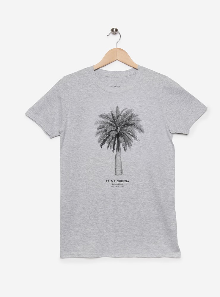 polera manga corta diseño palma chilena Chile
ropa con árbol nacional Chile manga corta
polera algodón unisex palma chilena coquito Chile
regalo con palma chilena árbol nacional Chile
ropa flora endémica zona central Chile manga corta
