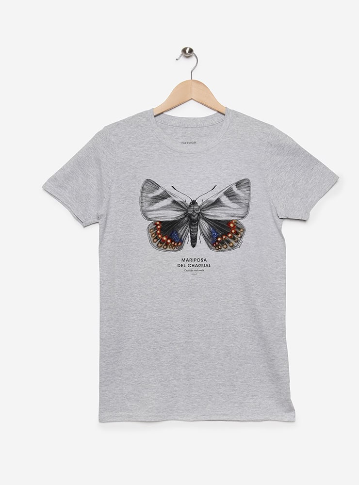 polera manga corta diseño mariposa del chagual Chile
ropa con insecto endémico Chile manga corta
polera algodón unisex mariposa chagual Chile
regalo conservación mariposa del chagual Chile
ropa fauna insectos endémicos Chile manga corta