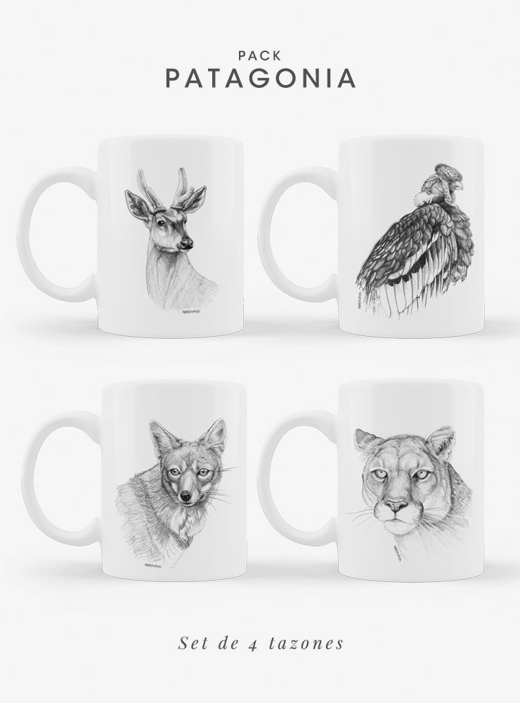 set 4 tazones cerámica fauna patagónica Chile
regalo set tazones cóndor huemul puma zorro Chile
set tazones apto microondas fauna patagónica Chile
regalo Navidad set tazones patagonia Chile
set tazones fauna andina patagónica Chile regalo hogar