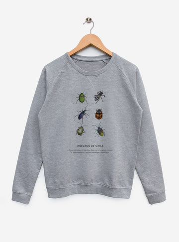 polerón con diseño de insectos nativos chilenos
ropa sustentable con ilustraciones de naturaleza Chile
regalo con fauna chilena adulto
polerón media temporada unisex tallas grandes
