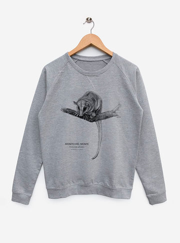 polerón con diseño monito del monte Chile
ropa con marsupial nativo de Chile
polerón algodón unisex fauna chilena media temporada
regalo conservación monito del monte
ropa con fósil viviente Chile