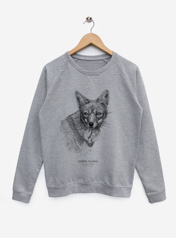 polerón sin afranelado diseño zorro culpeo Chile
ropa con cánido nativo Chile media temporada
polerón algodón unisex zorro andino patagónico
regalo conservación zorro culpeo Chile
ropa liviana con fauna patagónica Chile