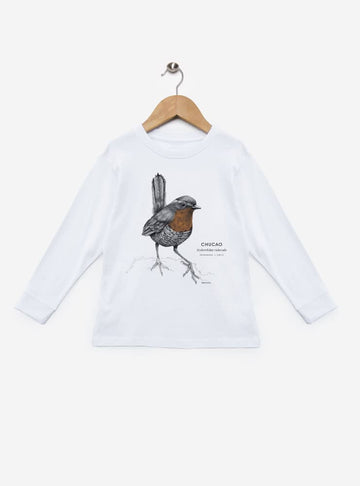 polera infantil manga larga diseño chucao Chile
ropa niño con ave emblemática bosque valdiviano Chile manga larga
polera algodón niño manga larga ave endémica sur Chile
regalo niño manga larga chucao ave folklore chileno
ropa infantil manga larga conservación bosque templado Chile
