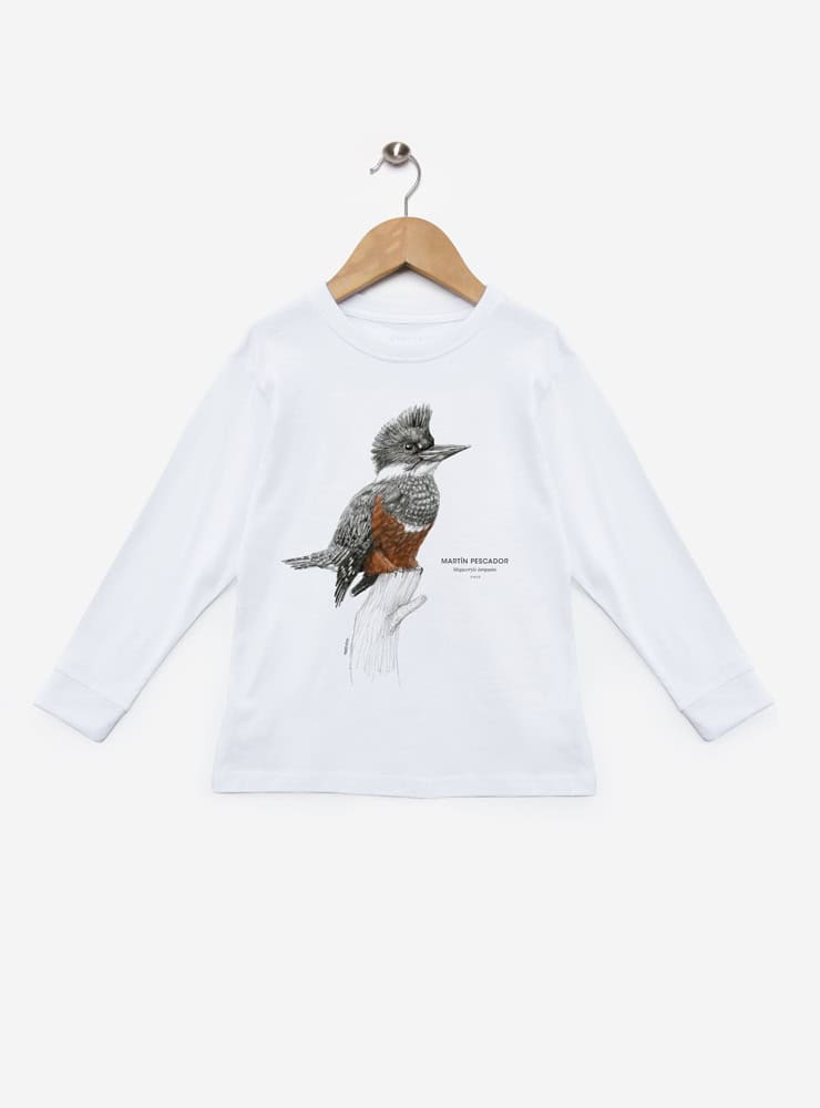 polera infantil manga larga diseño martín pescador Chile
ropa niño con ave colorida nativa ríos Chile manga larga
polera algodón niño manga larga ave ribereña Chile
regalo niño manga larga martín pescador Chile
ropa infantil manga larga fauna lacustre Chile