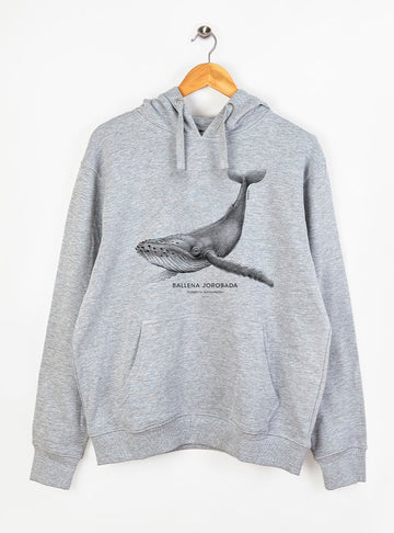 polerón con gorro diseño ballena jorobada Chile
ropa con mamíferos marinos nativos de Chile
polerón afranelado unisex fauna marina
regalo con ballena jorobada Chile
ropa conservación océano Chile