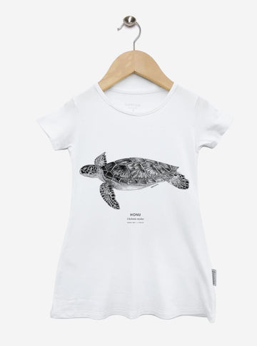 vestido infantil manga corta diseño tortuga verde Chile
ropa niña con tortuga marina vulnerable Chile
vestido algodón modal niña tortuga verde Chile
regalo niña conservación tortuga verde Chile
ropa infantil niña fauna marina Chile