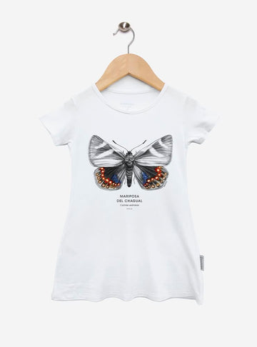 vestido infantil manga corta diseño mariposa del chagual Chile
ropa niña con insecto endémico Chile manga corta
vestido algodón modal niña mariposa chagual Chile
regalo niña conservación mariposa del chagual Chile
ropa infantil niña fauna insectos endémicos Chile