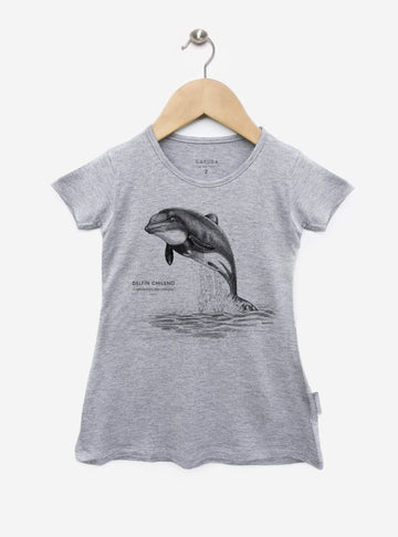 vestido gris infantil manga corta diseño delfín chileno Chile
ropa niña con único cetáceo endémico Chile gris
vestido algodón modal gris niña delfín chileno
regalo niña delfín chileno vestido gris Chile
ropa infantil niña gris fauna marina austral Chile
