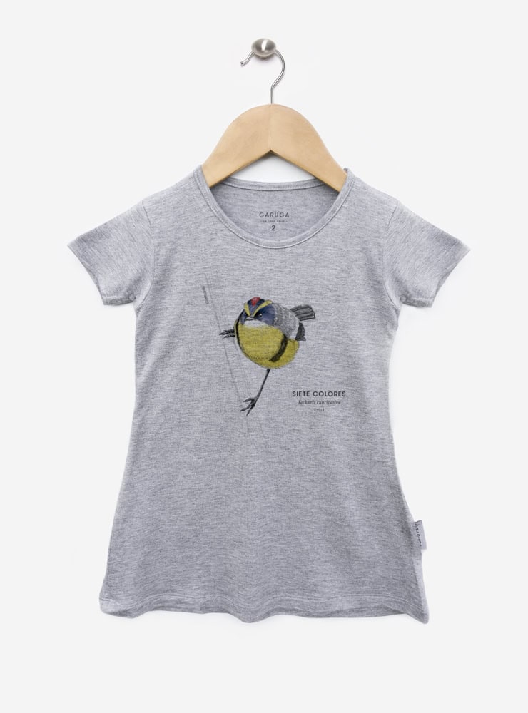 vestido gris infantil manga corta diseño siete colores Chile
ropa niña con ave más colorida humedales Chile gris
vestido algodón modal gris niña siete colores Chile
regalo niña siete colores vestido gris Chile
ropa infantil niña gris fauna humedales Chile