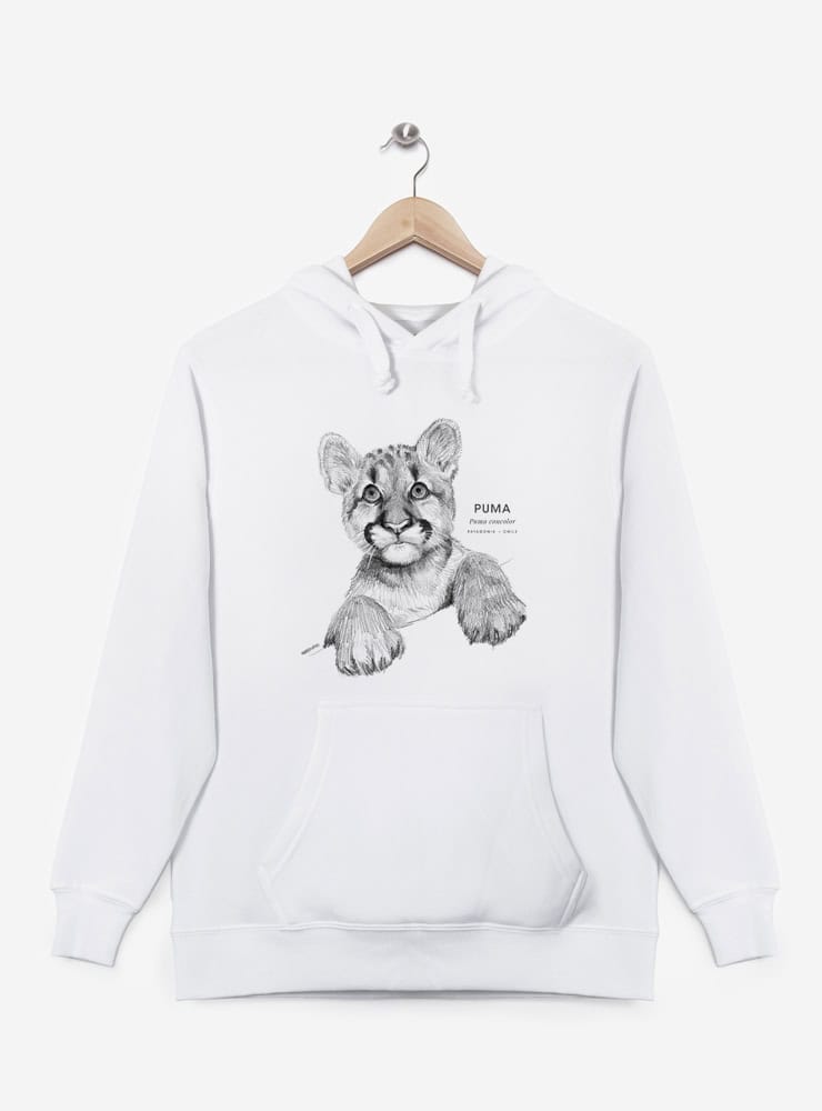 Polerón Canguro- Puma Cachorro Blanco