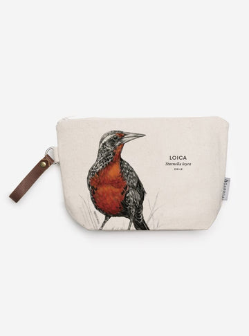 neceser diseño loica Chile
regalo neceser fauna flora chilena
necesar loica accesorio sustentable Chile
regalo Día de la Madre neceser loica Chile
necesar ilustración loica fauna Chile