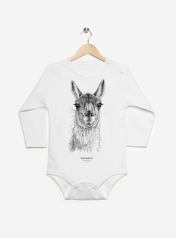 pilucho manga larga bebé diseño guanaco Patagonia Chile
ropa bebé manga larga con camélido silvestre Chile
pilucho algodón PIMA peruano guanaco patagónico
regalo recién nacido guanaco pilucho conservación Chile
ropa bebé fauna patagónica Chile manga larga impacto social