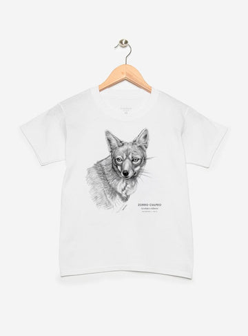 polera infantil manga corta diseño zorro culpeo Chile
ropa niño con cánido nativo Chile manga corta
polera algodón niño zorro andino patagónico
regalo niño zorro culpeo fauna Chile
ropa infantil conservación zorros Chile