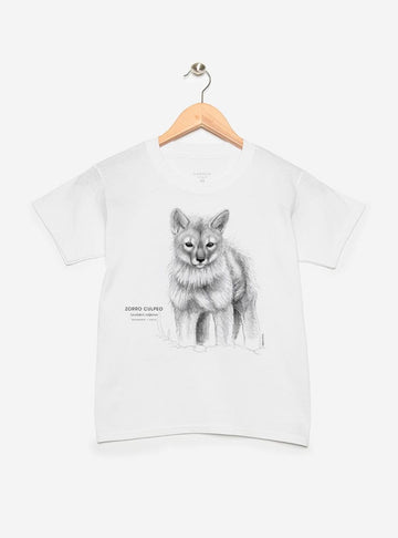 polera infantil manga corta diseño zorro cachorro Chile
ropa niño con cría de zorro culpeo nativo Chile
polera algodón niño zorro cachorro andino
regalo niño zorro culpeo cachorro fauna Chile
ropa infantil familia zorro culpeo Chile
