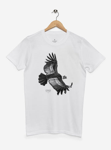 polera manga corta diseño cóndor volando Chile
ropa con ave voladora más grande del mundo en vuelo
polera algodón unisex cóndor andino en vuelo Chile
regalo con cóndor volando símbolo nacional Chile
ropa conservación cóndor Chile manga corta