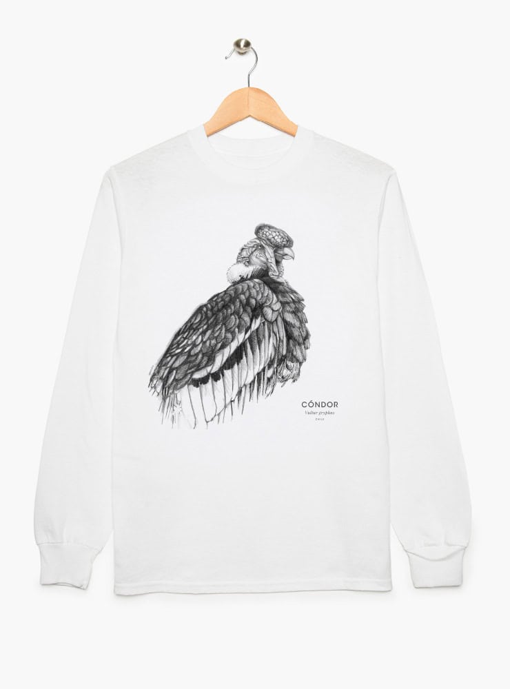 polera manga larga diseño cóndor de los Andes Chile
ropa con ave voladora más grande del mundo manga larga
polera algodón unisex cóndor andino Chile manga larga
regalo con cóndor símbolo nacional Chile manga larga
