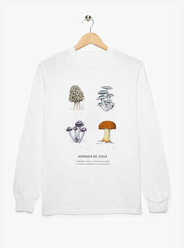 polera manga larga diseño hongos nativos Chile
ropa con hongos endémicos bosque chileno manga larga
polera algodón unisex hongos nativos Chile manga larga
regalo con hongos nativos bosque sur Chile manga larga
ropa fungi endémico Chile manga larga entretiempo