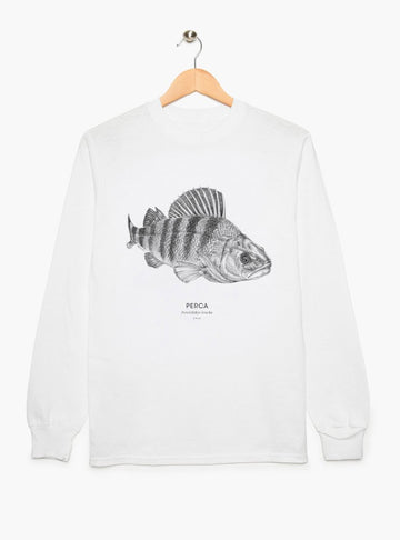polera manga larga diseño perca trucha Patagonia Chile
ropa con pez nativo ríos lagos patagónicos manga larga
polera algodón unisex fauna lacustre Chile entretiempo
regalo con perca trucha pez Patagonia manga larga
ropa fauna acuática dulceacuícola Chile manga larga
