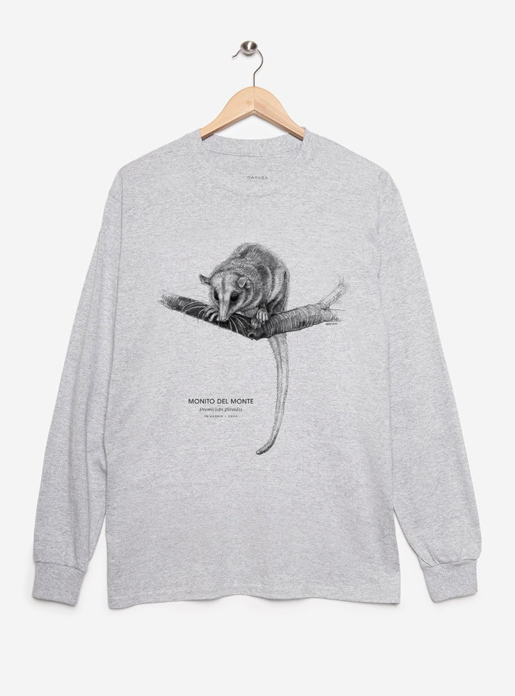 polera manga larga diseño monito del monte Chile
ropa con único marsupial nativo Chile manga larga
polera algodón unisex fósil viviente Chile manga larga
regalo conservación monito del monte Chile manga larga
ropa marsupial endémico Chile manga larga