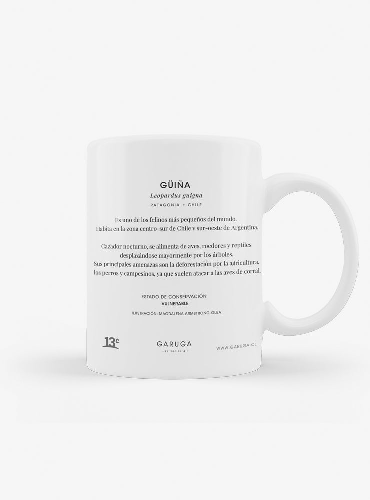 tazón cerámica diseño güiña Chile 330ml
regalo con güiña felino endémico Chile
tazón apto microondas lavavajillas güiña Chile
regalo Día de la Madre tazón güiña Chile
tazón fauna vulnerable bosque templado Chile