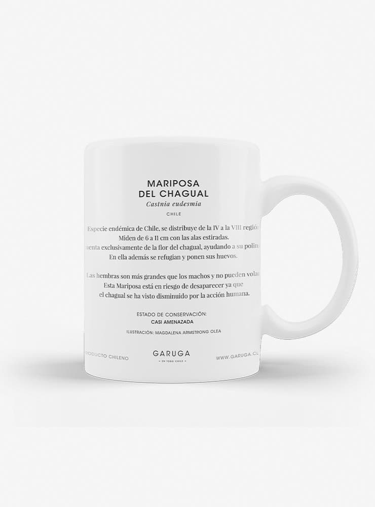 tazón cerámica diseño mariposa del chagual Chile 330ml
regalo con mariposa del chagual insecto endémico Chile
tazón apto microondas mariposa chagual Chile
regalo Día de la Madre tazón mariposa chagual Chile
tazón fauna invertebrada endémica Chile