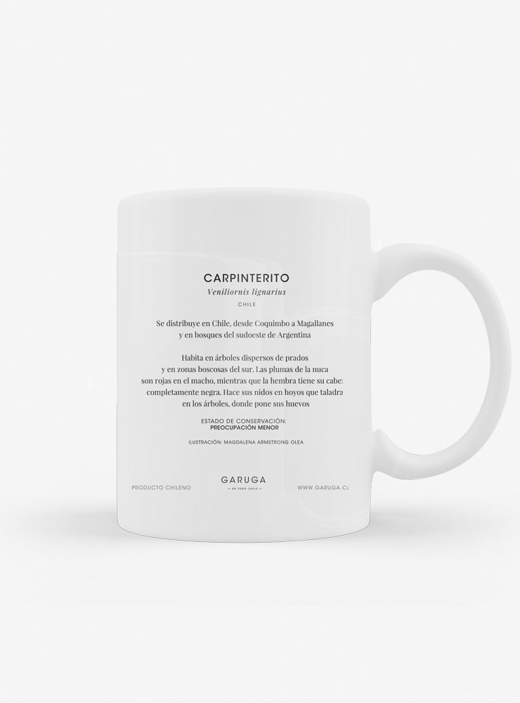 tazón cerámica diseño carpinterito Chile 330ml
regalo con carpinterito pájaro carpintero Chile
tazón apto microondas lavavajillas carpinterito Chile
regalo Día de la Madre tazón carpinterito Chile
tazón aves endémicas bosque sur Chile