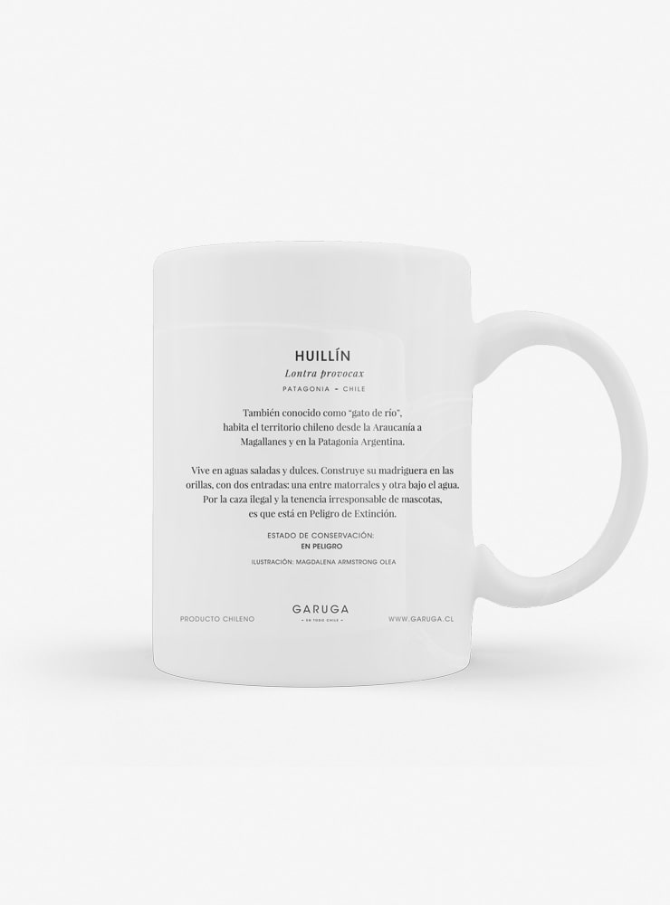 tazón cerámica diseño huillín Chile 330ml
regalo con huillín nutria río en peligro extinción Chile
tazón apto microondas lavavajillas huillín Chile
regalo Día de la Madre tazón huillín Chile
tazón fauna en peligro extinción ríos Chile