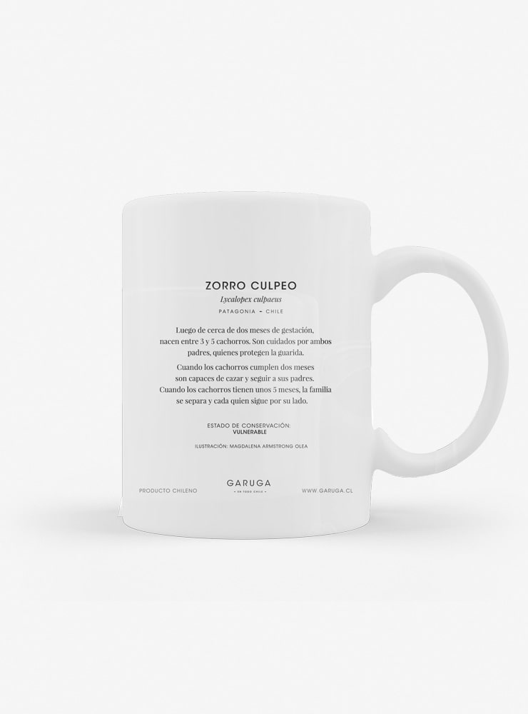 tazón cerámica diseño zorro cachorro Chile 330ml
regalo con zorro cachorro fauna nativa Chile
tazón apto microondas lavavajillas zorro cachorro Chile
regalo Día de la Madre tazón zorro cachorro Chile
tazón cría fauna andina patagónica Chile