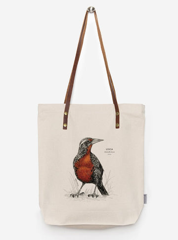 totebag diseño loica Chile
bolsa tela reutilizable loica fauna Chile
regalo totebag loica Chile
totebag alternativa plástico fauna chilena
totebag ilustración loica Chile sustentable