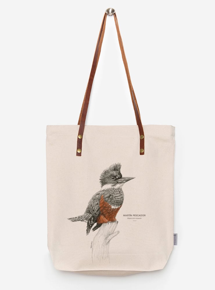 totebag diseño martín pescador Chile
bolsa tela reutilizable martín pescador fauna Chile
regalo totebag martín pescador Chile
totebag alternativa plástico fauna chilena
totebag ilustración martín pescador Chile sustentable